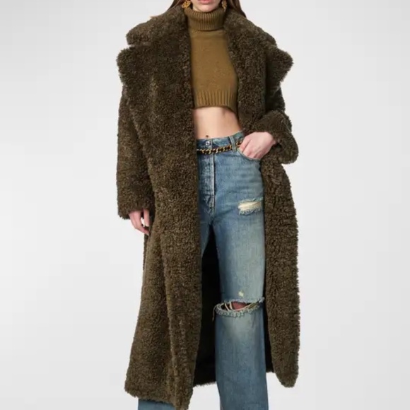 Ronny Kobo Jackets & Blazers - Ronny Kobo Toni Faux Fur Olive Green Coat Small NWT $798